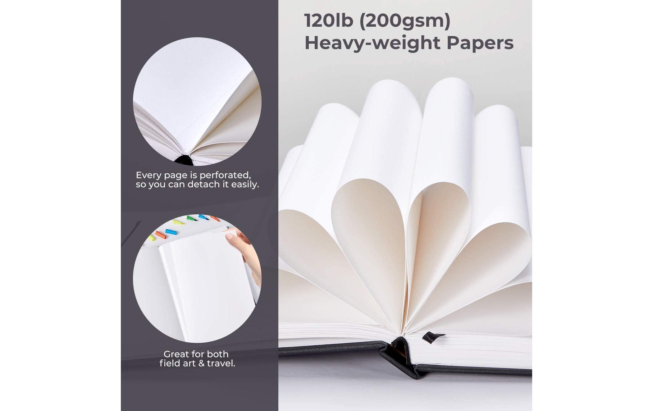 Zeichenblock Kunst mit Hardcover - 200 g/m² 21 x 21 cmSkizzenbuch, 156 Seiten