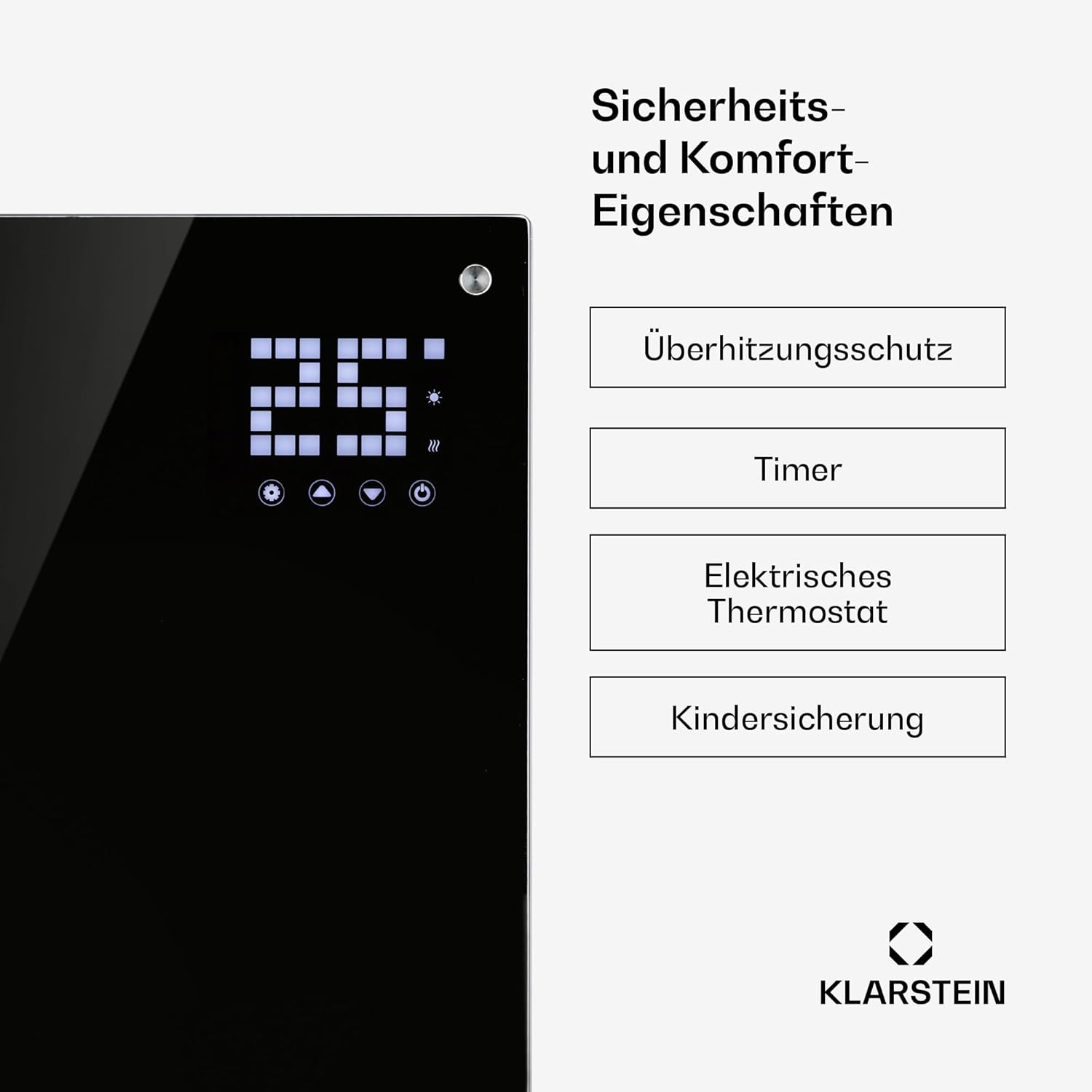 Klarstein Elektroheizung, Konvektor-Heizung mit Bodenrollen, Mobile Elektroheizung Energiesparend, Schlanke, Leise Heizung Elektrisch, Standgerät Heizkörper Elektrisch mit Thermostat, 2000 W