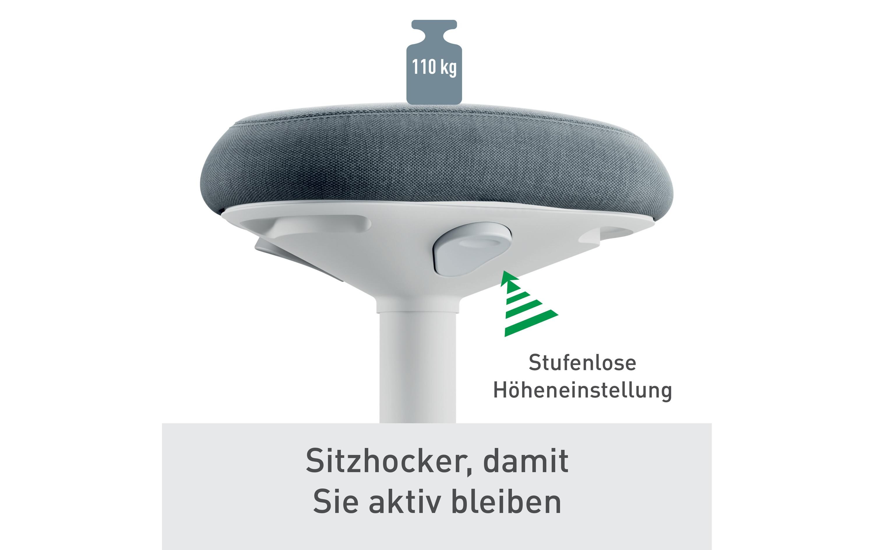 Ergo Active Sitzhocker Hellgrau<br>Ergonomischer Hocker