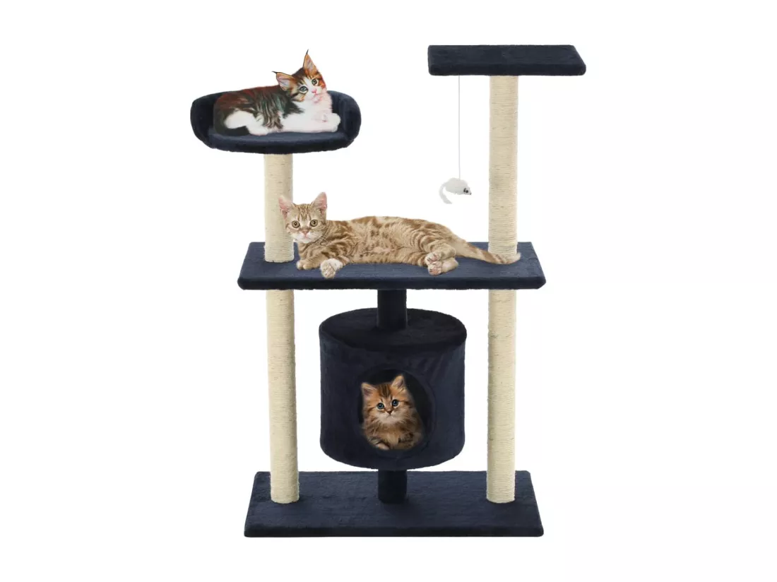 Arbre à chat avec griffoirs en sisal 95 cm Bleu foncé