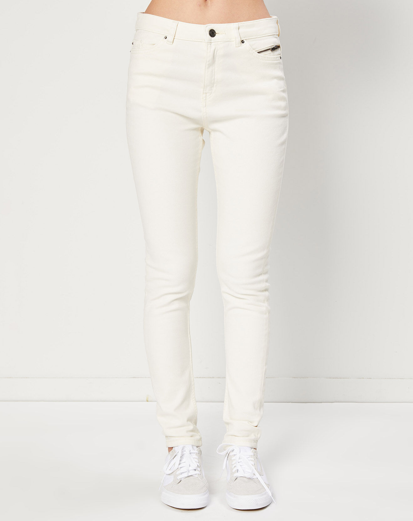 Esprit Jean Slim en Toile de coton blanc