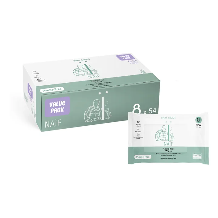 Naïf Natural Skincare Lingettes biodégradables - Set de 8