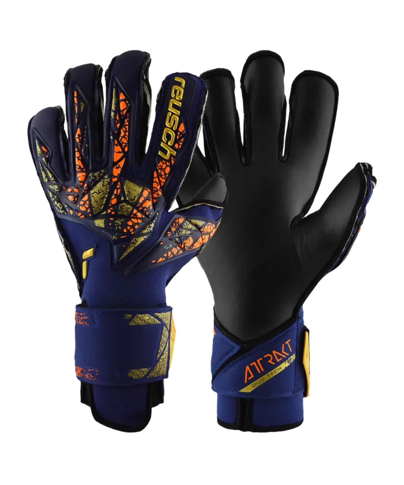 Reusch Attrakt Duo Evolution TW-Handschuhe Blau Gold Schwarz F4411