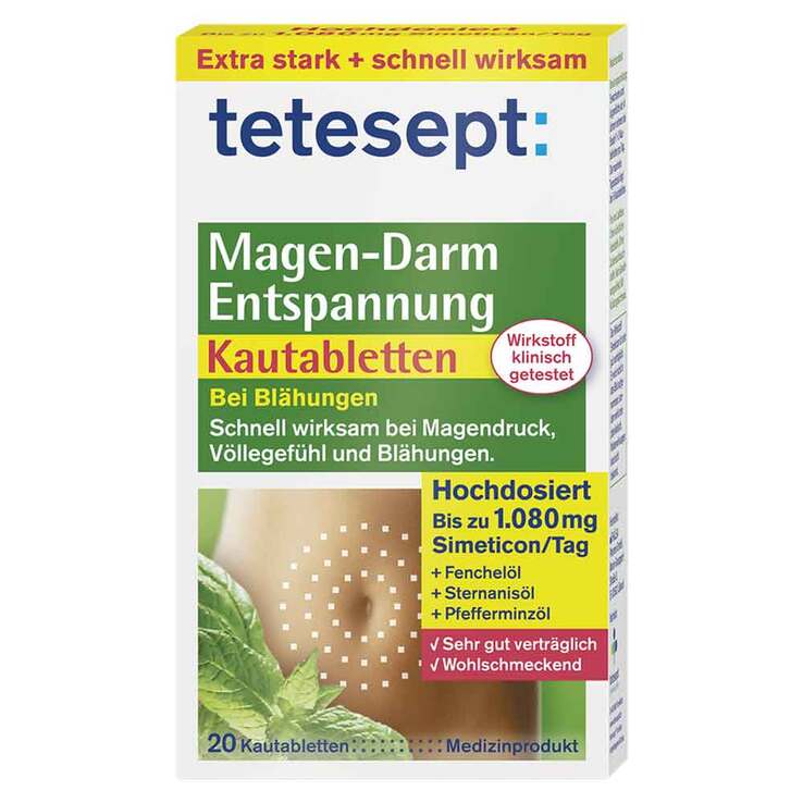 Tetesept Magen-Darm Entspannung Kautabletten, 20 St