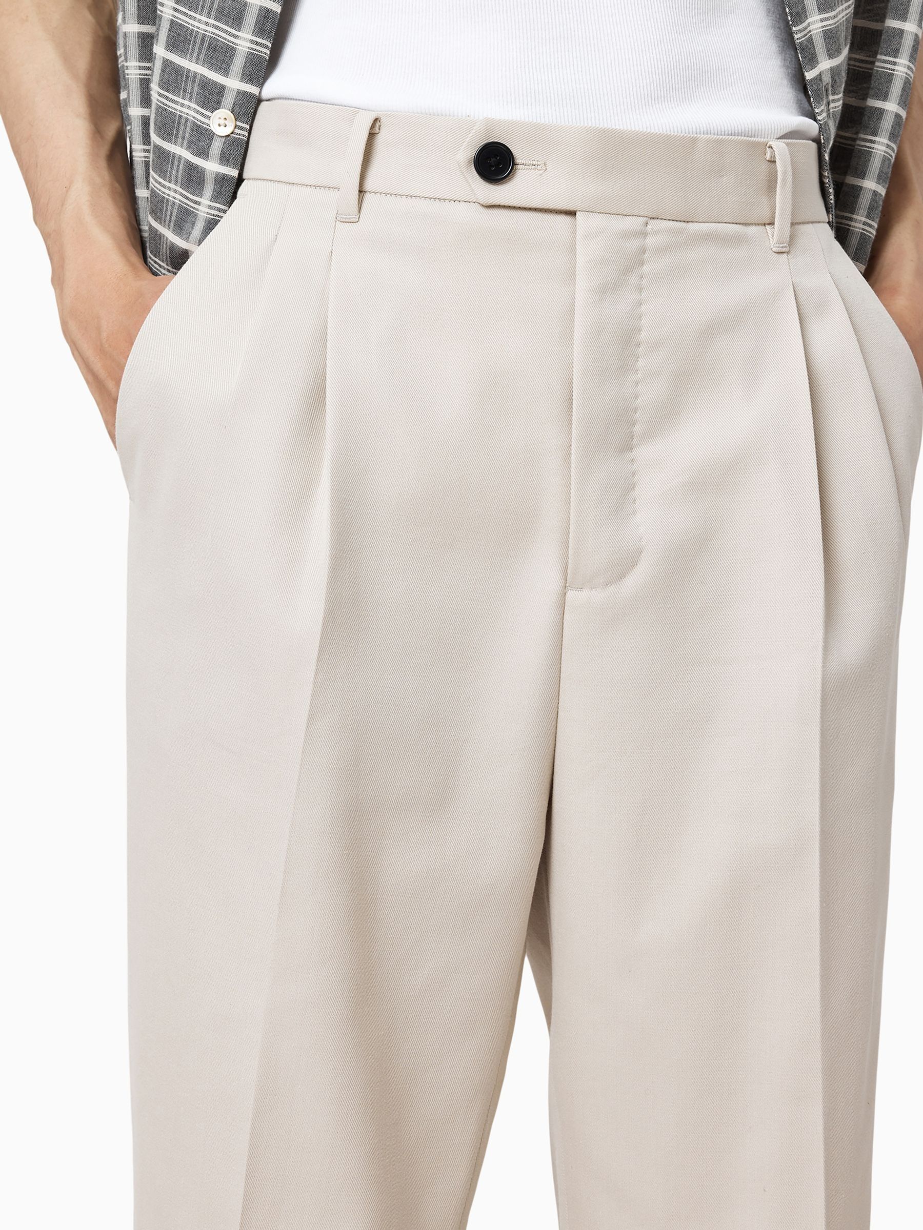 Crème - AllSaints Tallis Straight Trousers