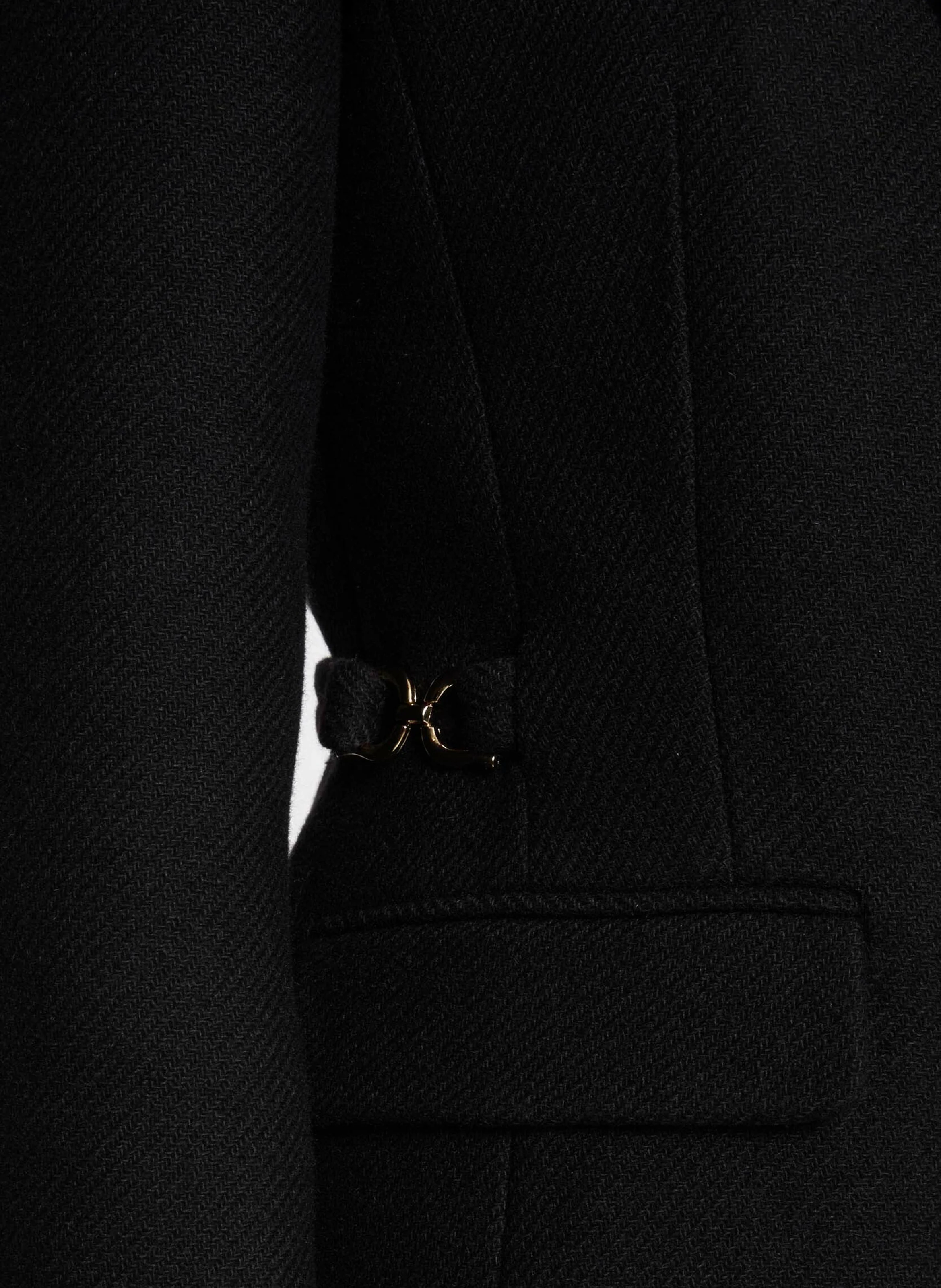 GESAM - Manteau double boutonnage en laine mélangée | Noir