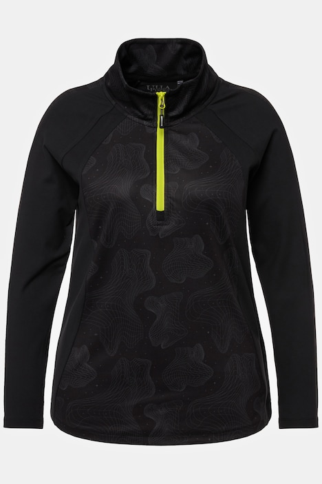 Thermoshirt, Slim, Troyerkragen, Langarm, recycelt