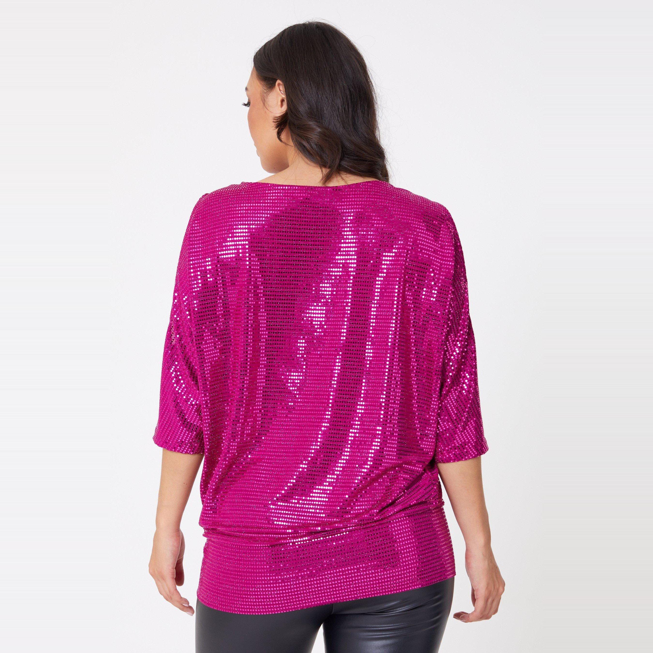 Be You Ladies Glitter Cold Shoulder Top