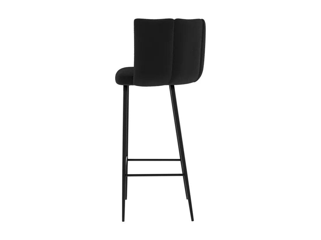 Lot de 2 chaises de bar en velours noir 75 cm - Rosy