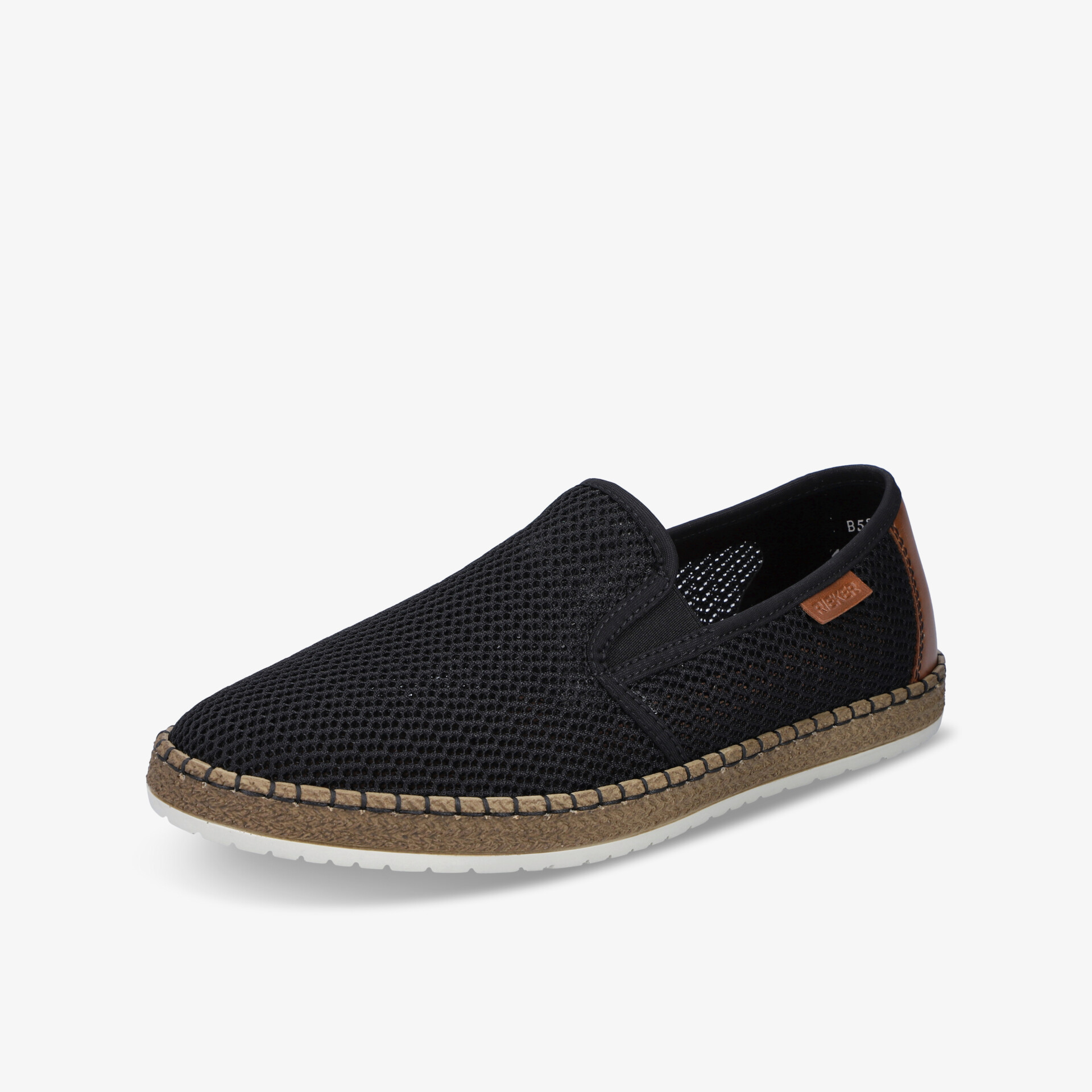 rieker Herren Espadrilles schwarz