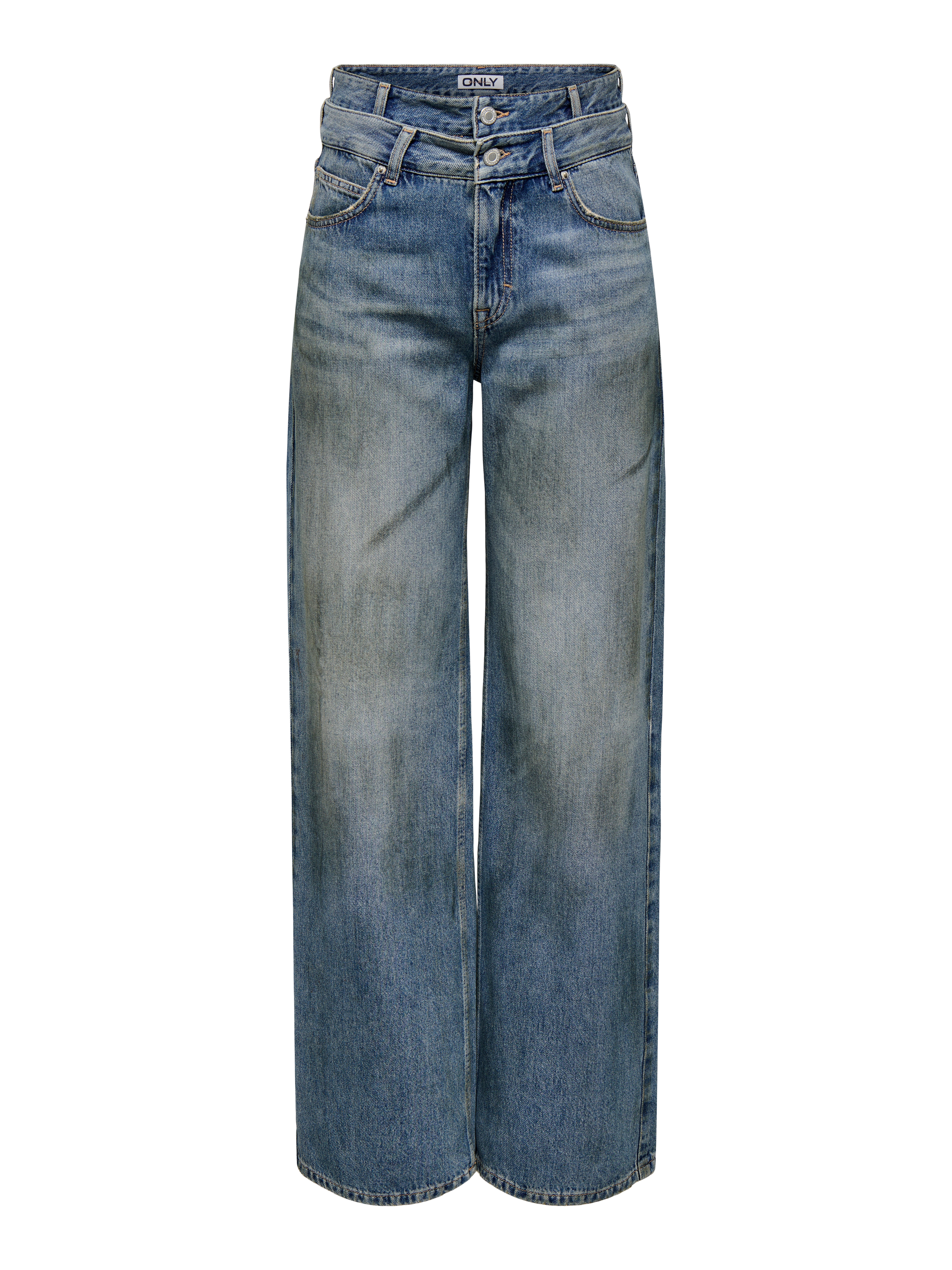ONLESME-HOPE Super-High Waist Weiter Beinschnitt Jeans Medium Blue Denim