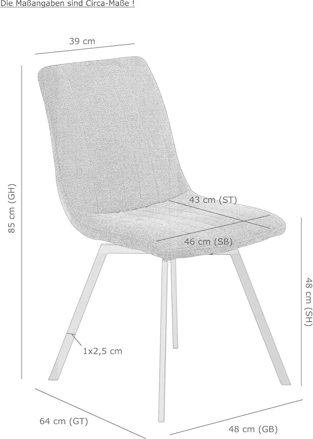 HELA 4-Fussstuhl »MARION« (Set) 2 Stk.360° drehbar, Stoff in Boucleoptik, 2er und 4er Set