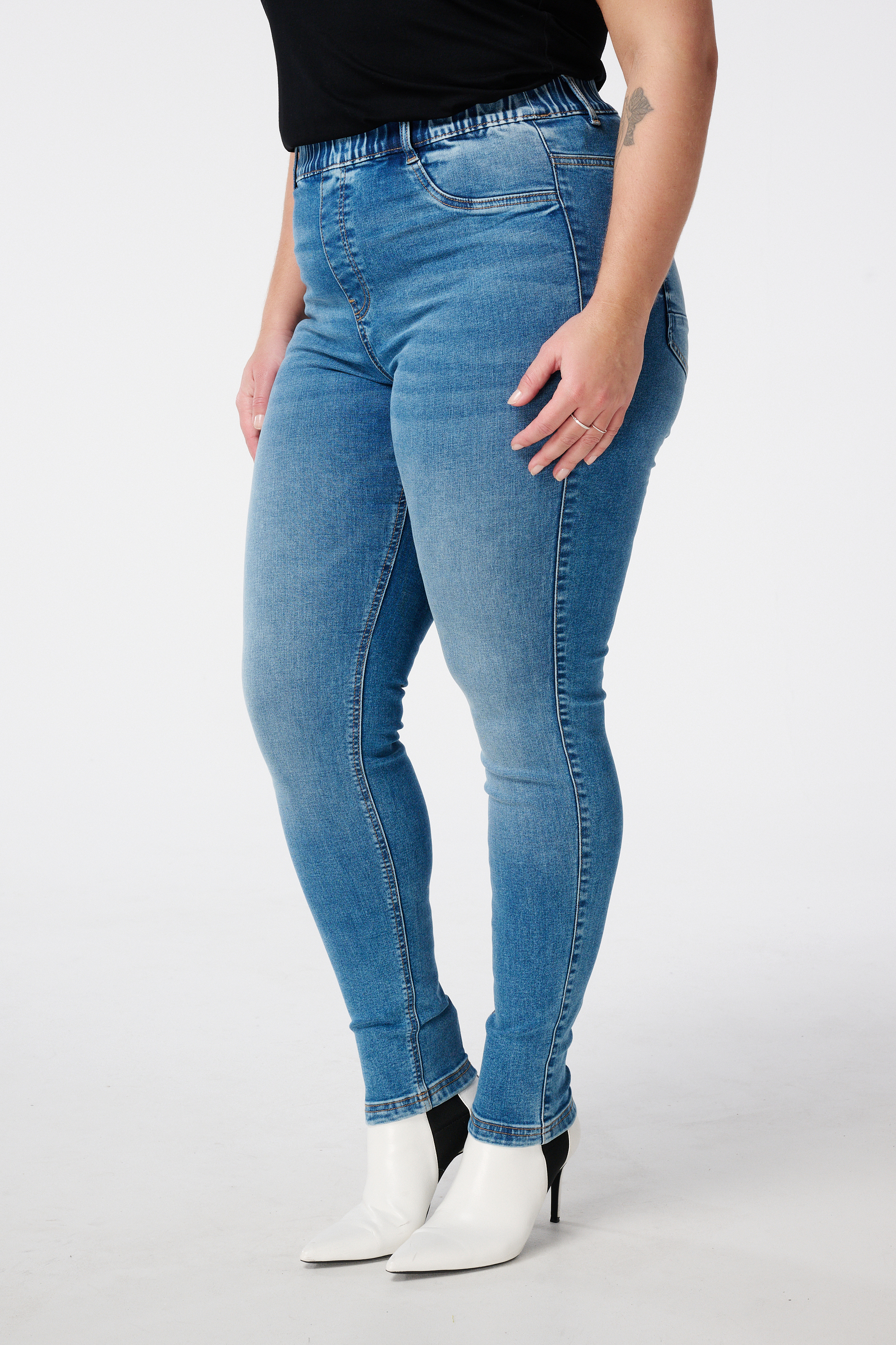 Tregging met denim look Stonewash Denim