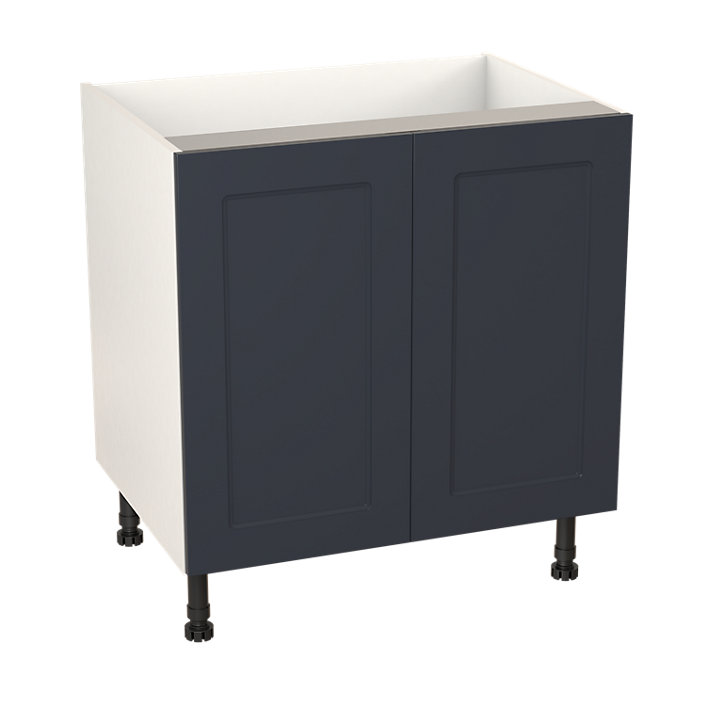 Meuble bas de cuisine avec 2 portes GoodHome Artemisia bleu L. 80 x H. 72 cm