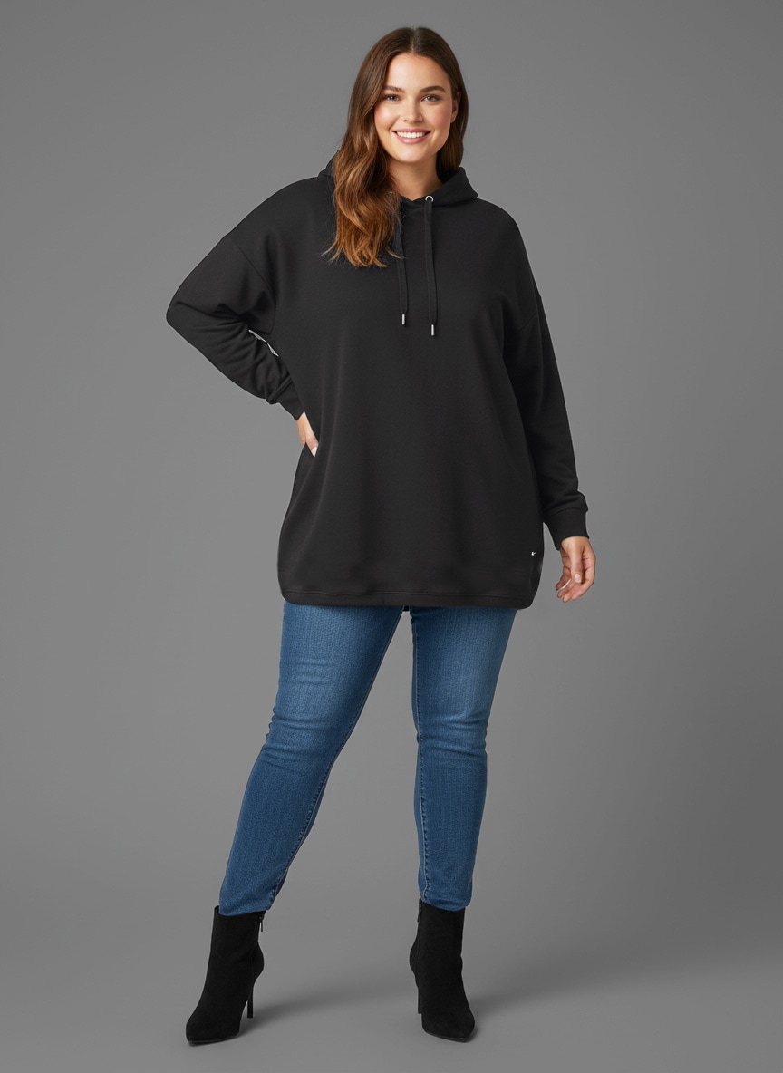 Laura Scott CURVE Kapuzensweatshirt , im Oversized Look aus weicher Baumwolle – GROSSE GRÖSSEN
