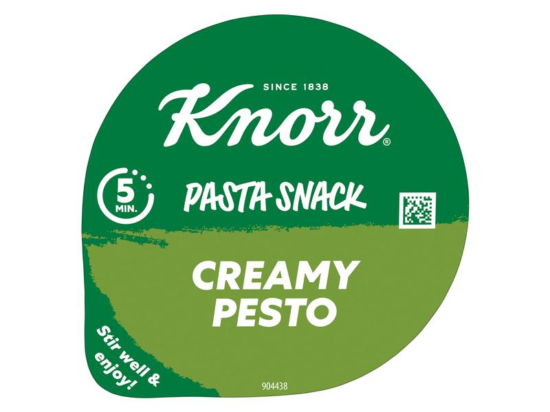 Knorr Fertiggericht Pasta Snack Creamy Pesto 68 g Fertiggericht mit Teigwaren in grüner Pesto-Sauce