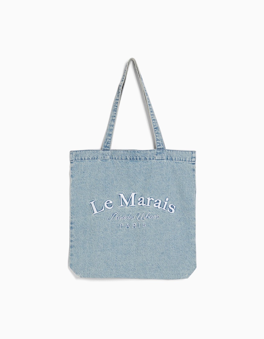 Sacola de compras com slogan