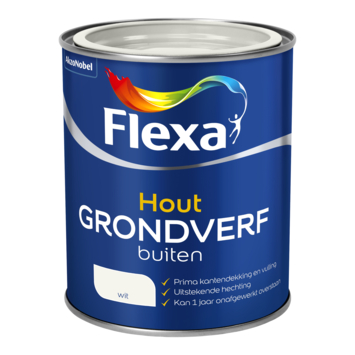 Flexa hout grondverf buiten wit 750 ml
