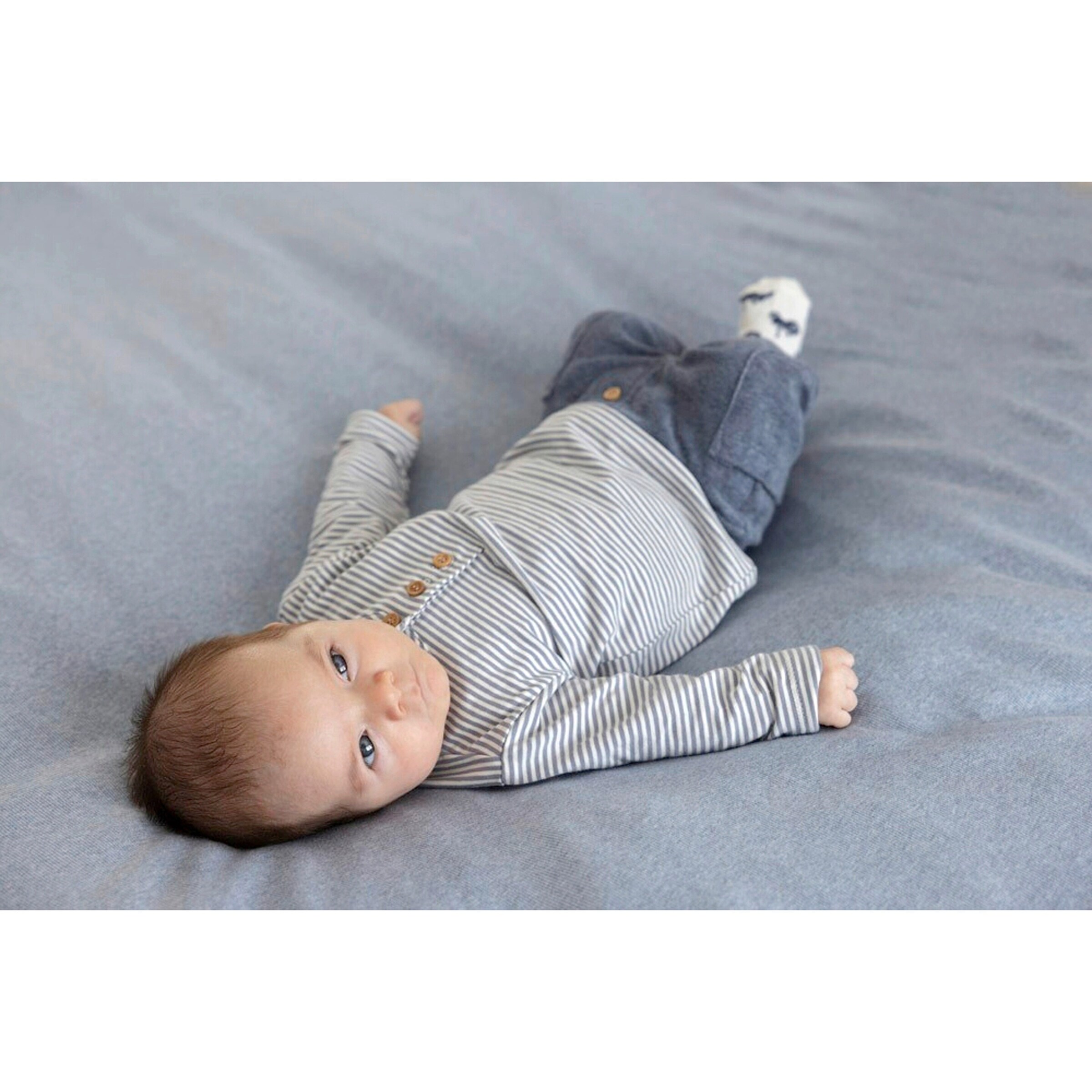 Feetje Henley-Shirt langarm Ringel natur/blau