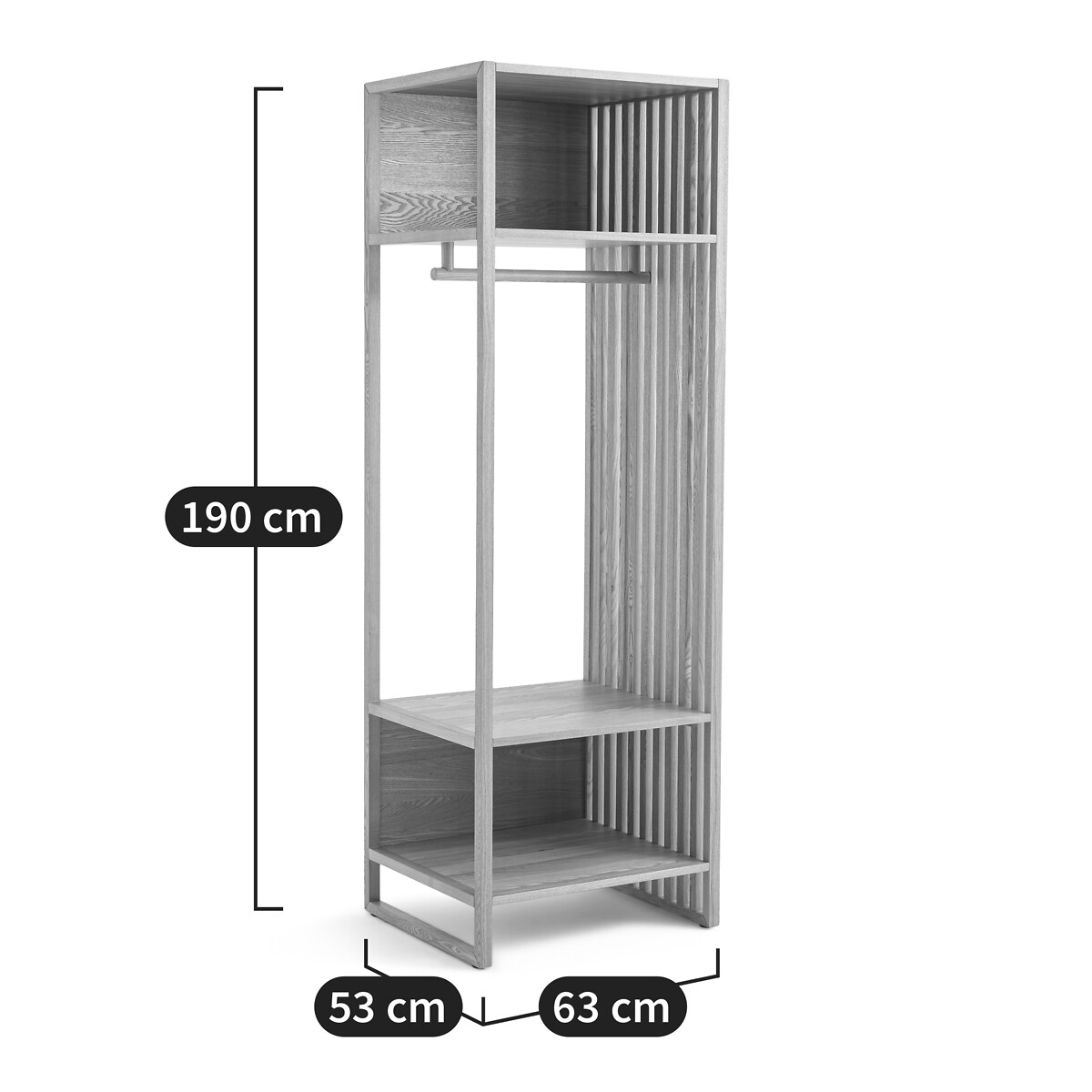LA REDOUTE INTERIEURS<br>Módulo de guarda-roupa + 3 prateleiras, Theonie