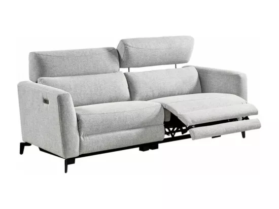 Canapé de relaxation électrique en tissu Bakay-Couleur Gris foncé-Système Electrique-2 places