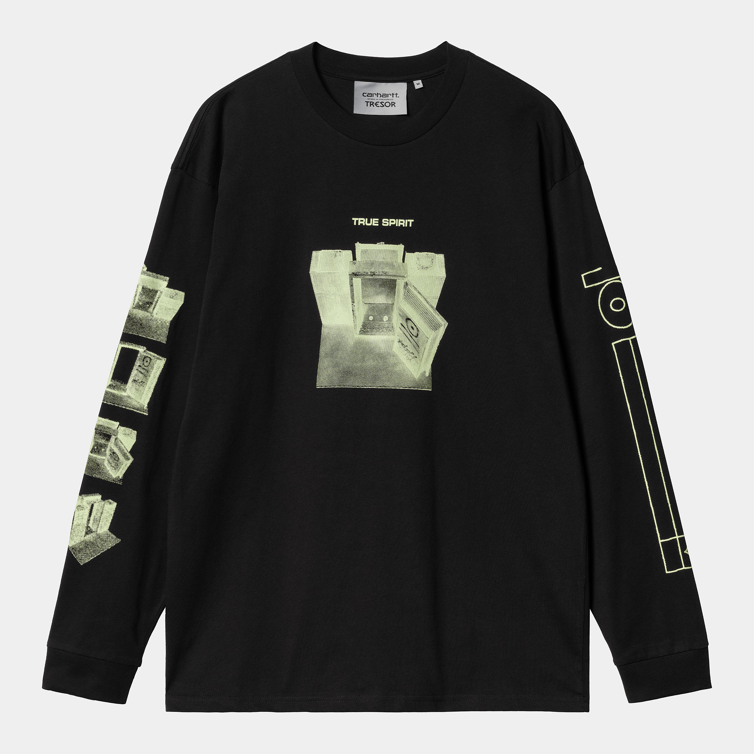 Carhartt WIP True Spirit LS T-Shirt Black / Glow Green