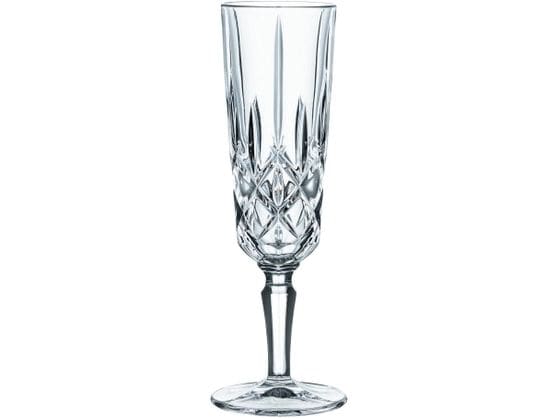 Nachtmann Champagnerglas Noblesse, 4 Stück Sektgläser-Set aus Kristallglas mit Karomuster