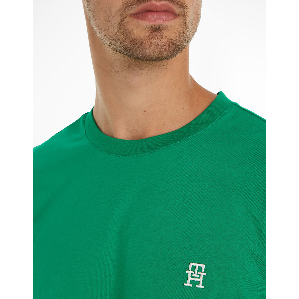 TOMMY HILFIGER<br>Camiseta de gola redonda com logotipo monograma
