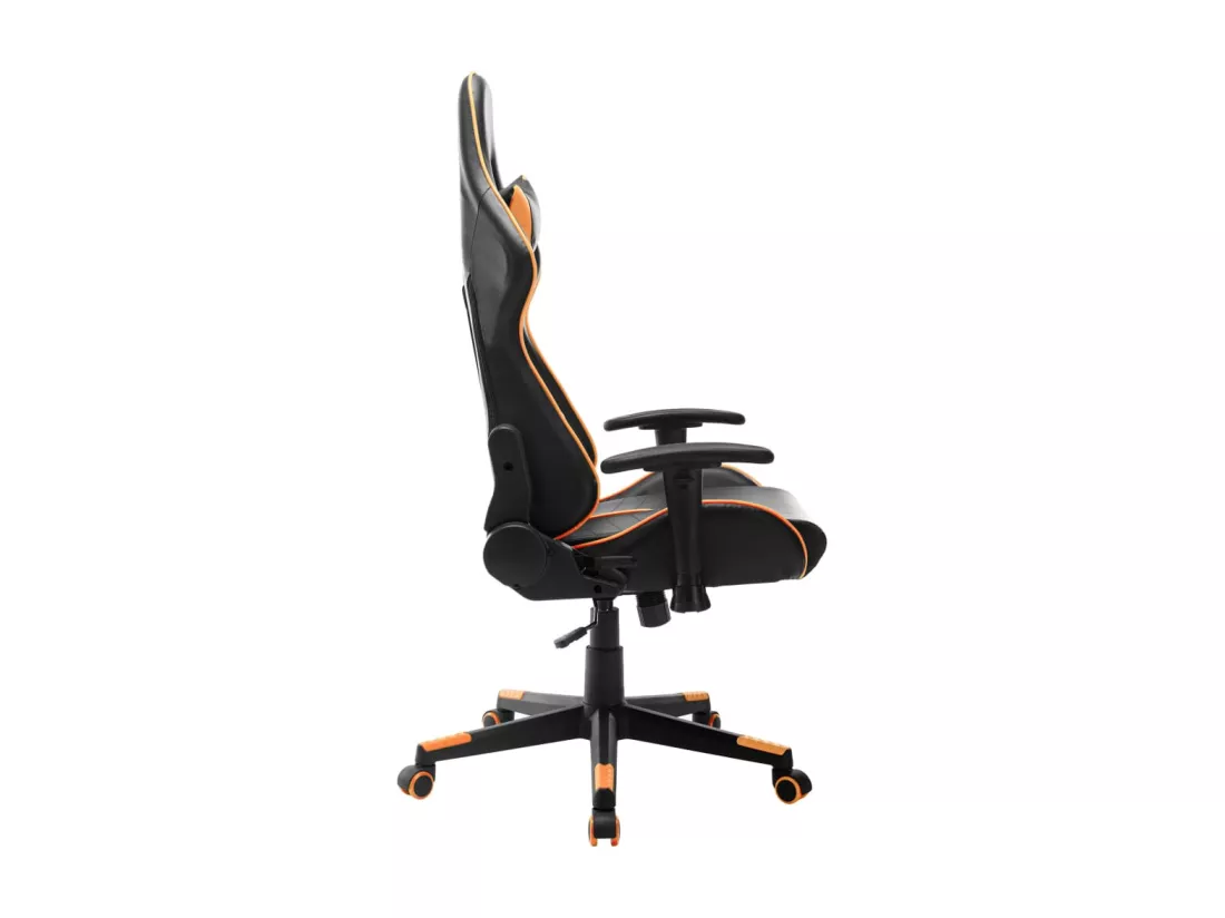 Chaise de jeu Noir et orange Cuir artificiel