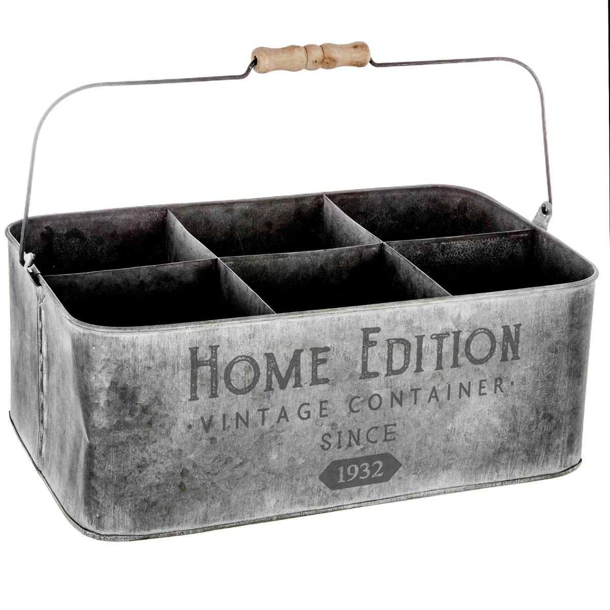 PORTE 6 PLANTES METAL ZINC H.36CM