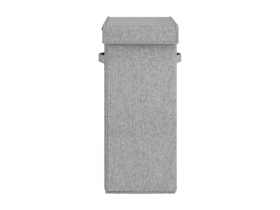 Panier à linge pliable Gris 26x34,5x59,5 Tissu en faux lin