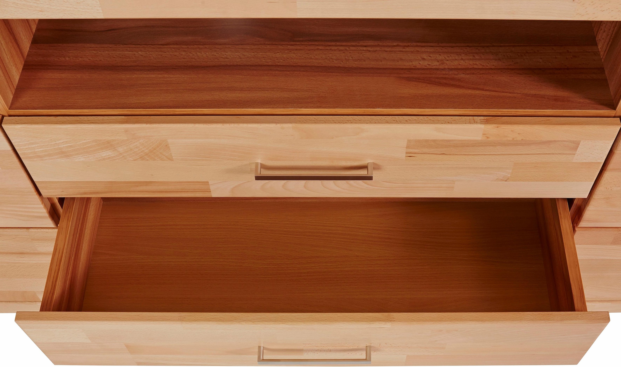 Home affaire Sideboard »Ribe,180cm breit, Fronten Massivholz,7 Fächer« Holz massiv, Holzwerkstoff, Metall Griffe,2Türen,3Schubladen