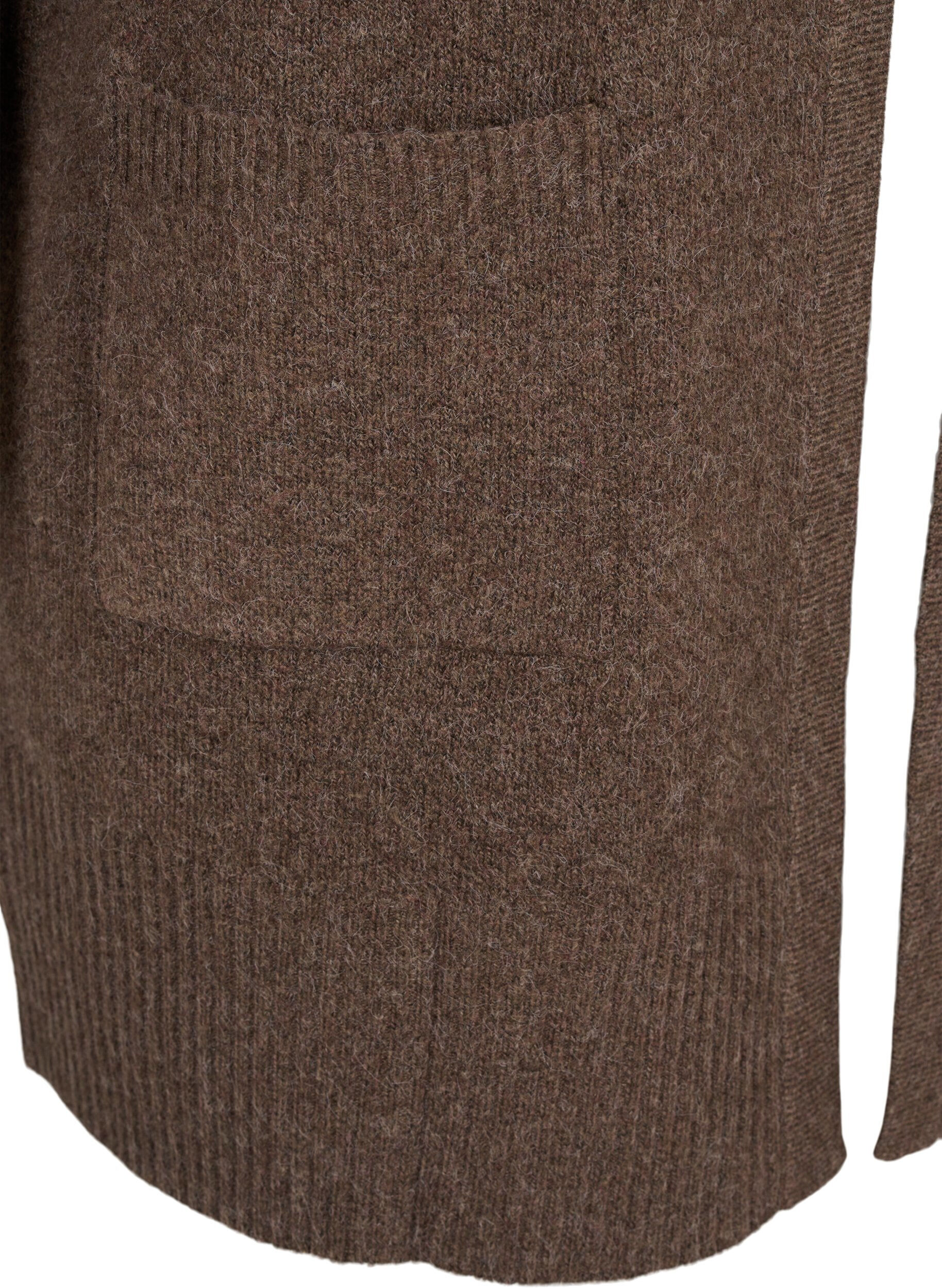 Meleret strik cardigan med lommer