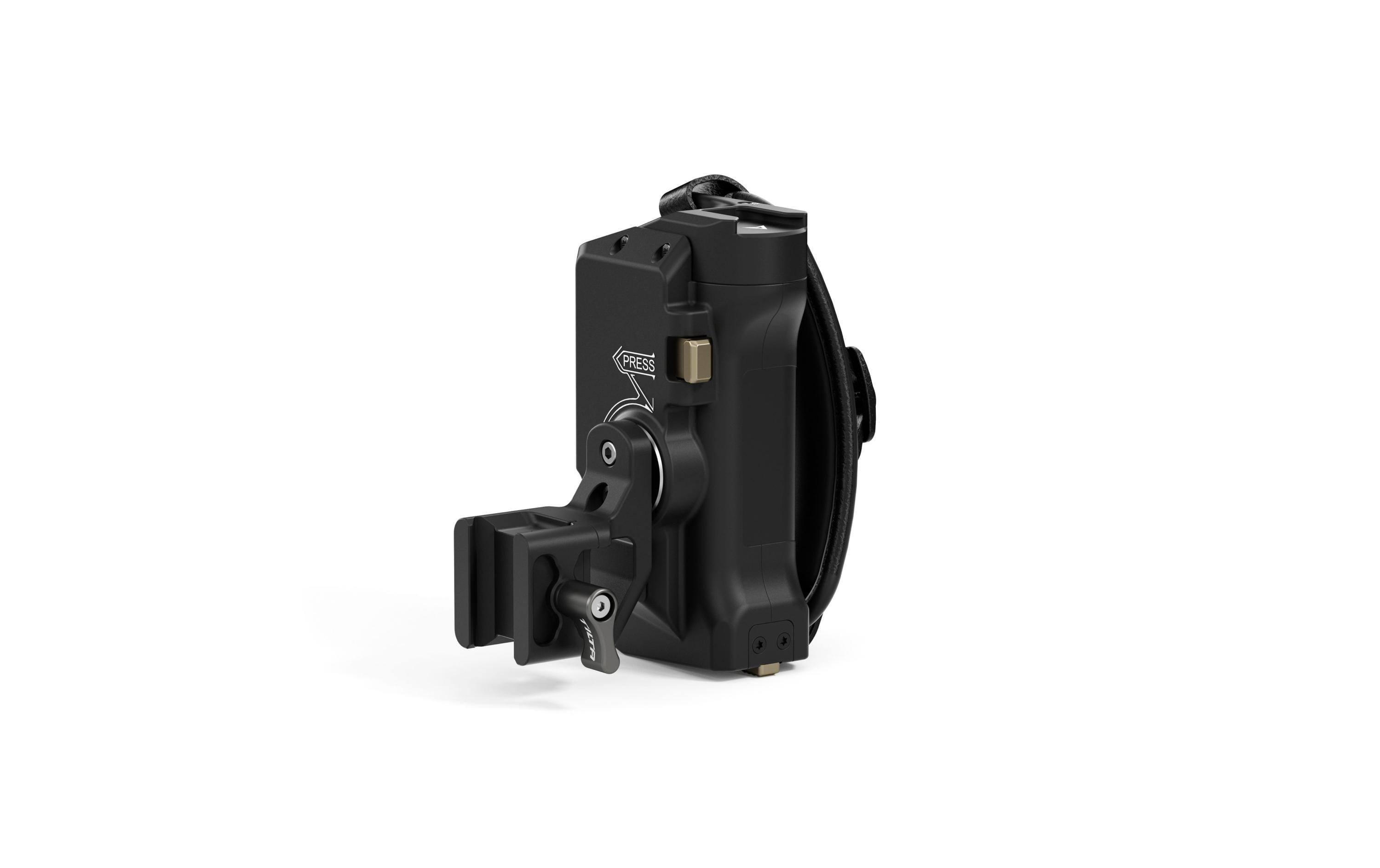 Left Side Advanced Power Handle with R/S Type VI - SchwarzWird an der linken Seite der Tiltaing-Kamerakäfige befestigt