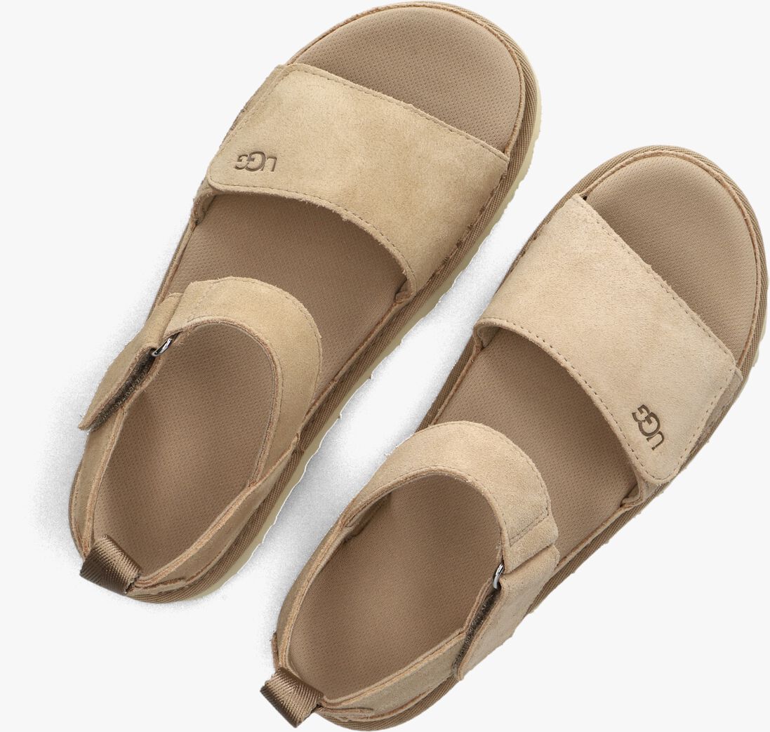 beige ugg platte sandalen w goldenstar