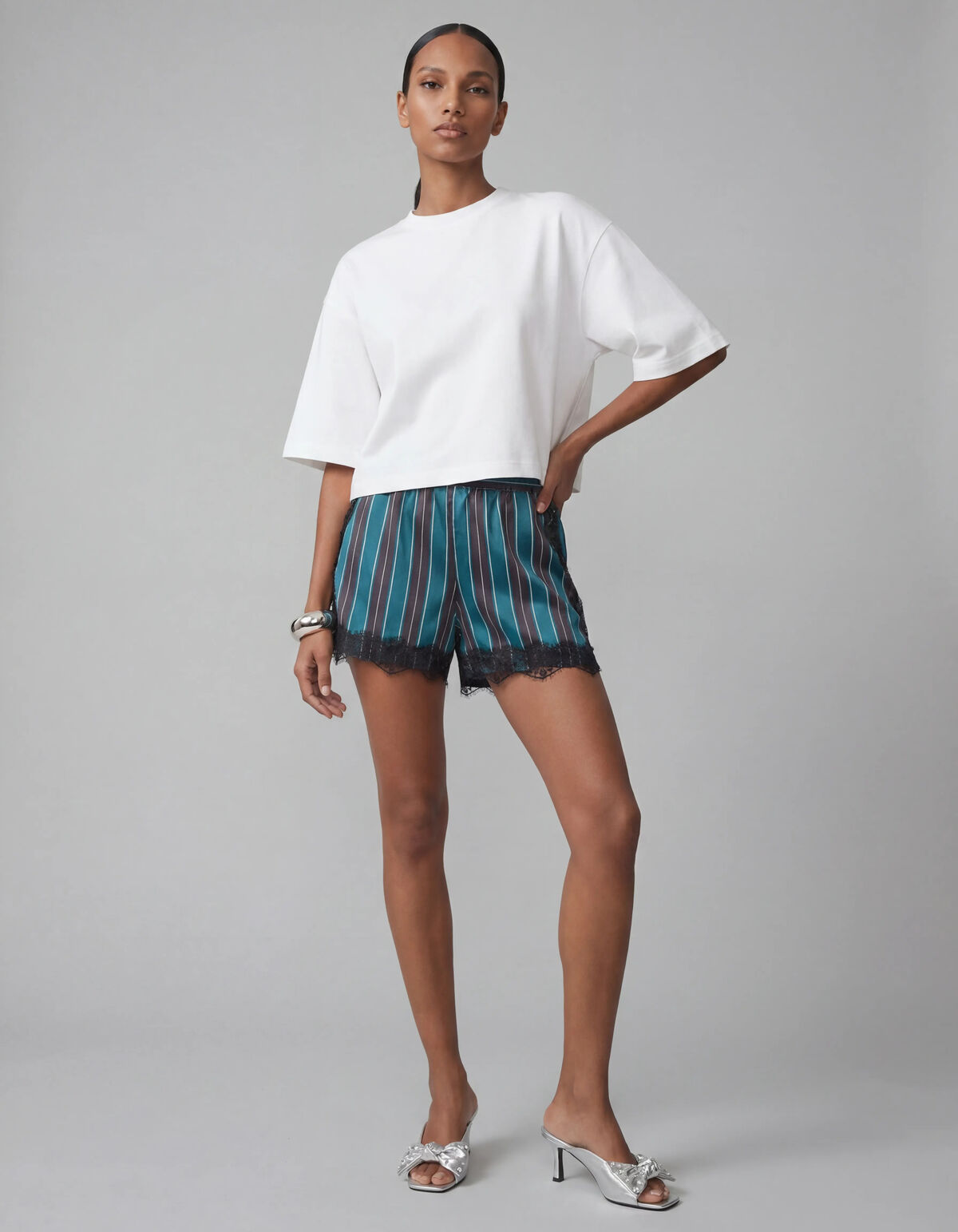 Big Shoulder T-shirt Wit