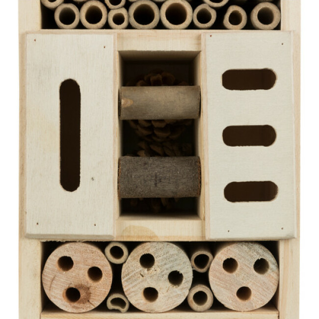 Hôtel à insectes en pin/schiste