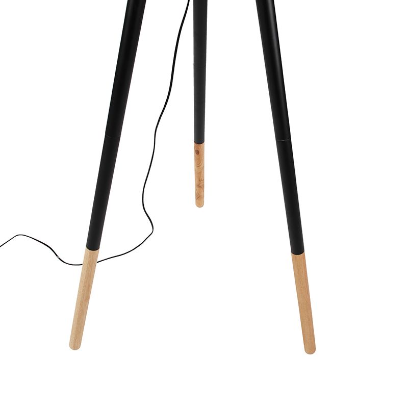 Set van tafel- en vloerlamp met kap zwart - Pip