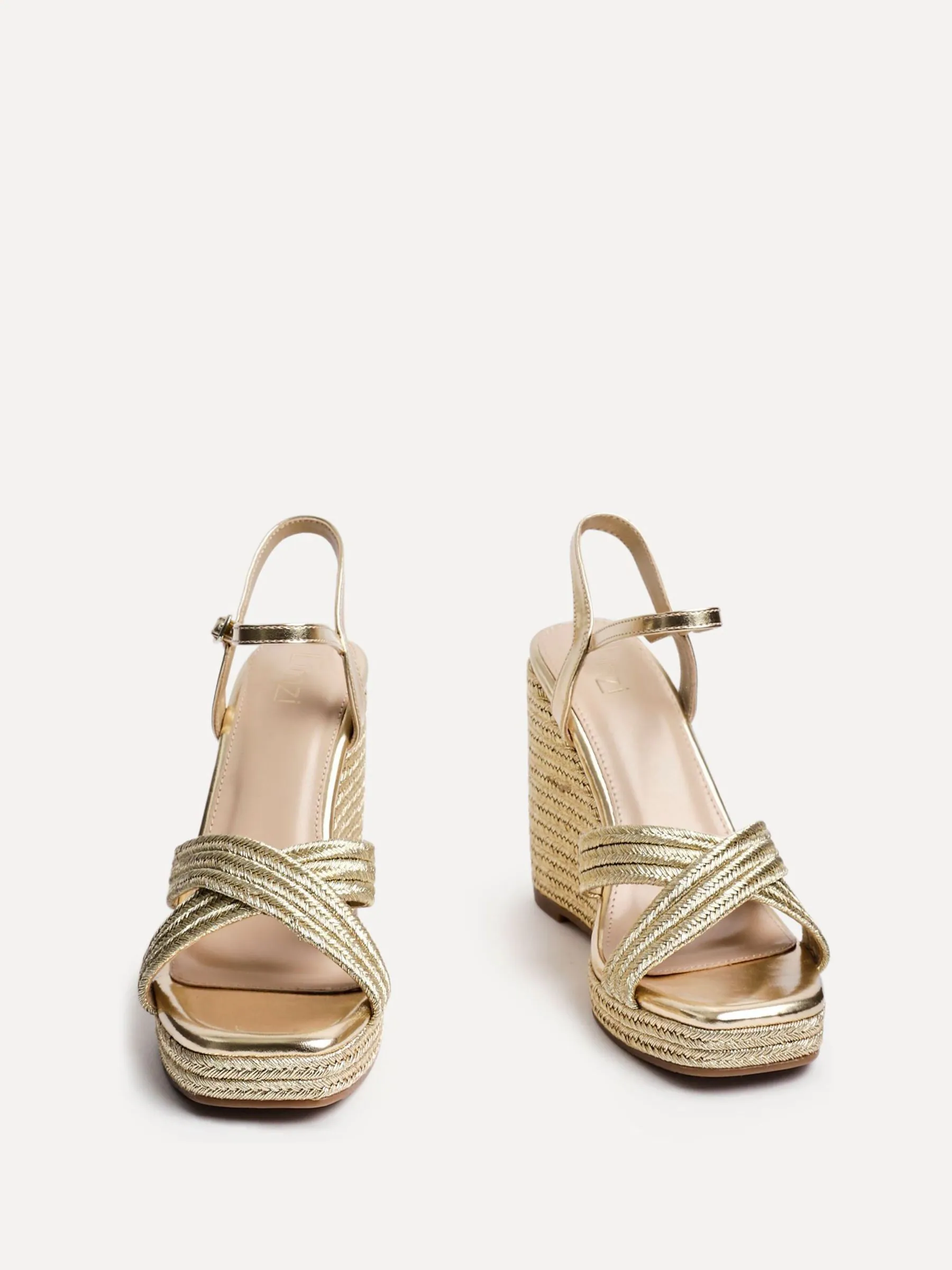 Linzi Nikki Cross-Over Front Strap Wedges