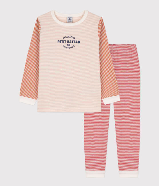 Pyjama milleraies tricolore en coton enfant