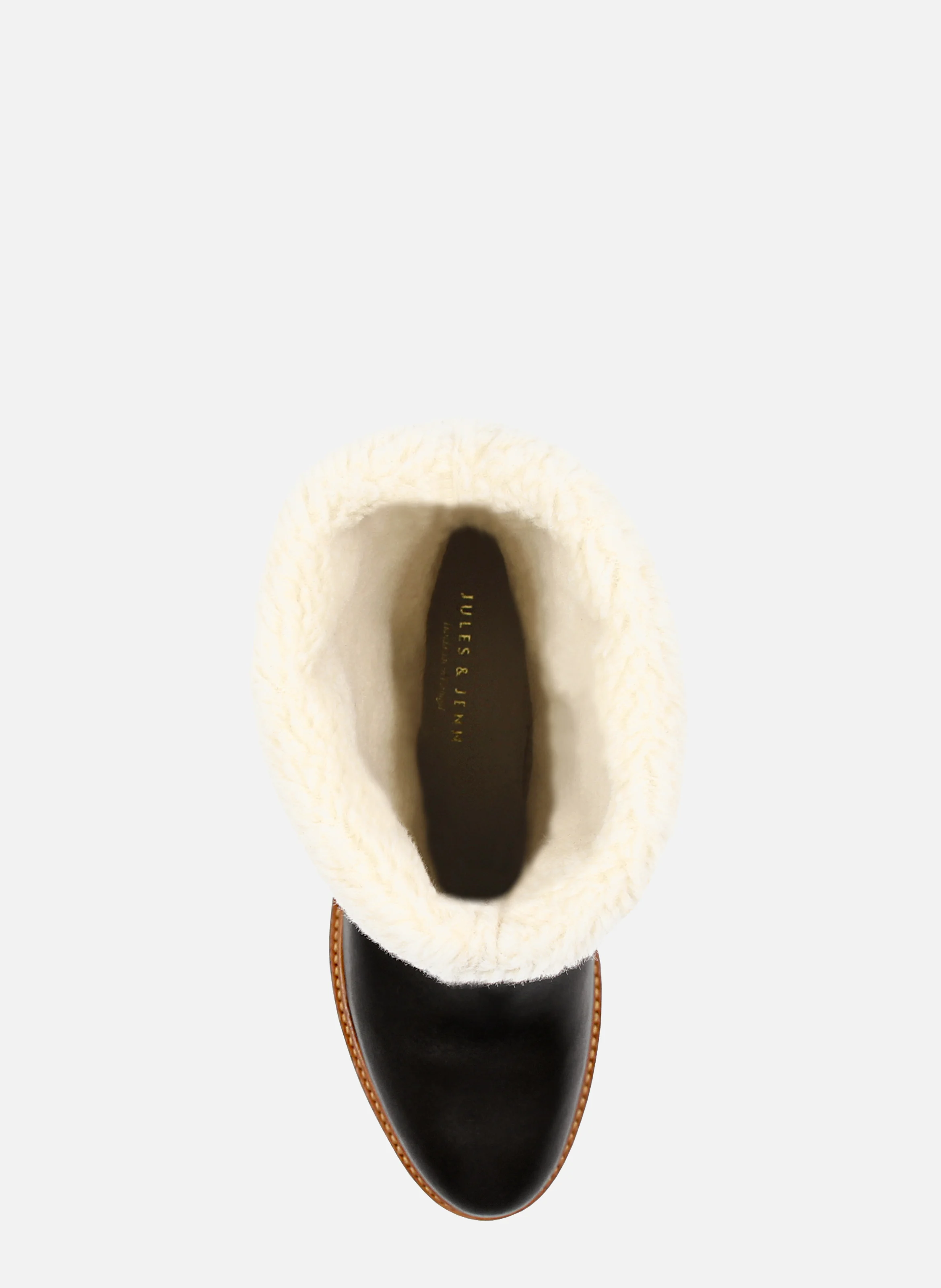 Bottes fourrées cuir lisse | Noir