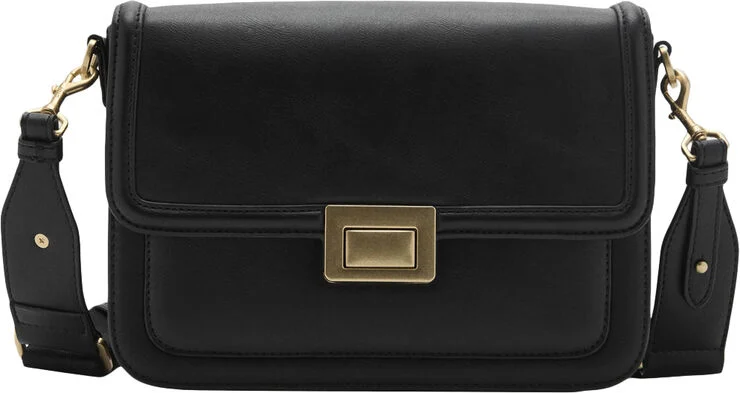 MANGO Crossbody bag with flap Black