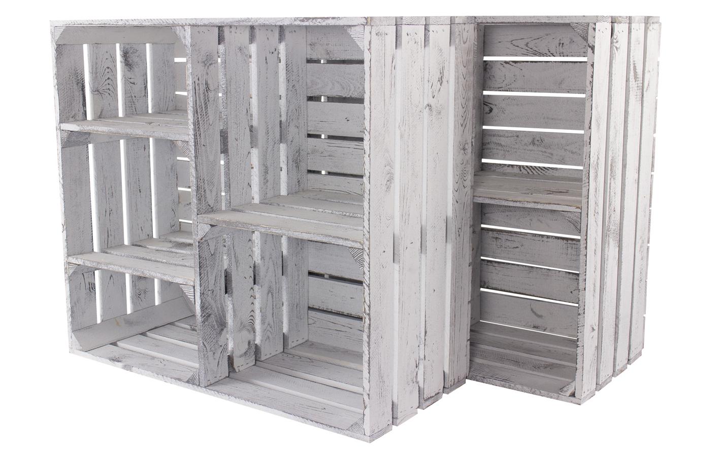 Regal Vintage Shabby, Weiss, 77 x 68 cmRegal im Holzharassen Stil