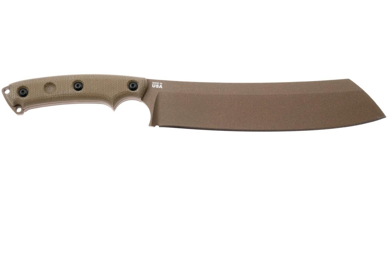 TOPS Knives El Chete Mini ELCHM-01 Midnight Bronze 1095, Green Micarta, machete, Leo Espinoza design
