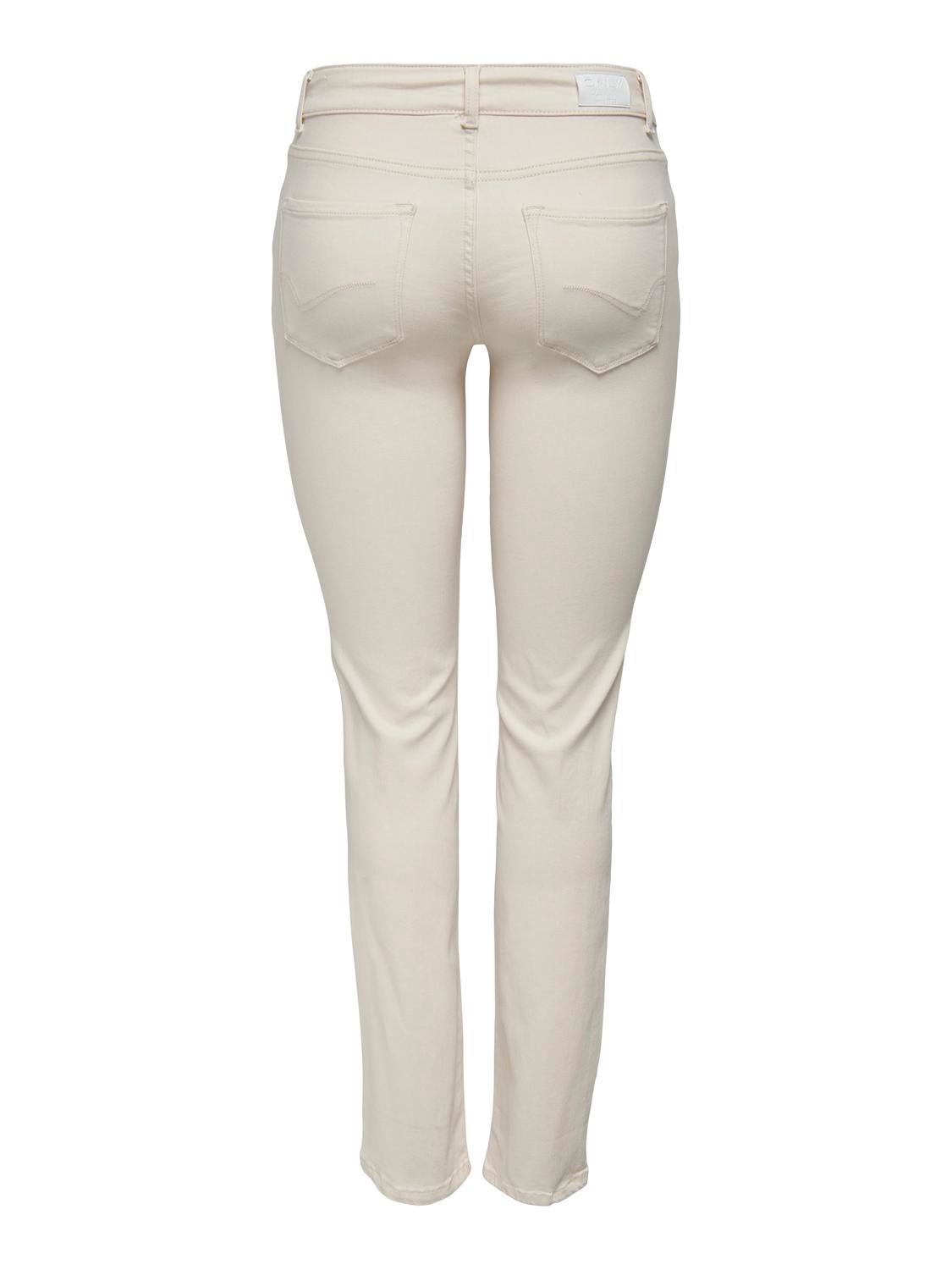 ONLALICIA Mittlere Taille Gerade geschnitten Jeans Ecru