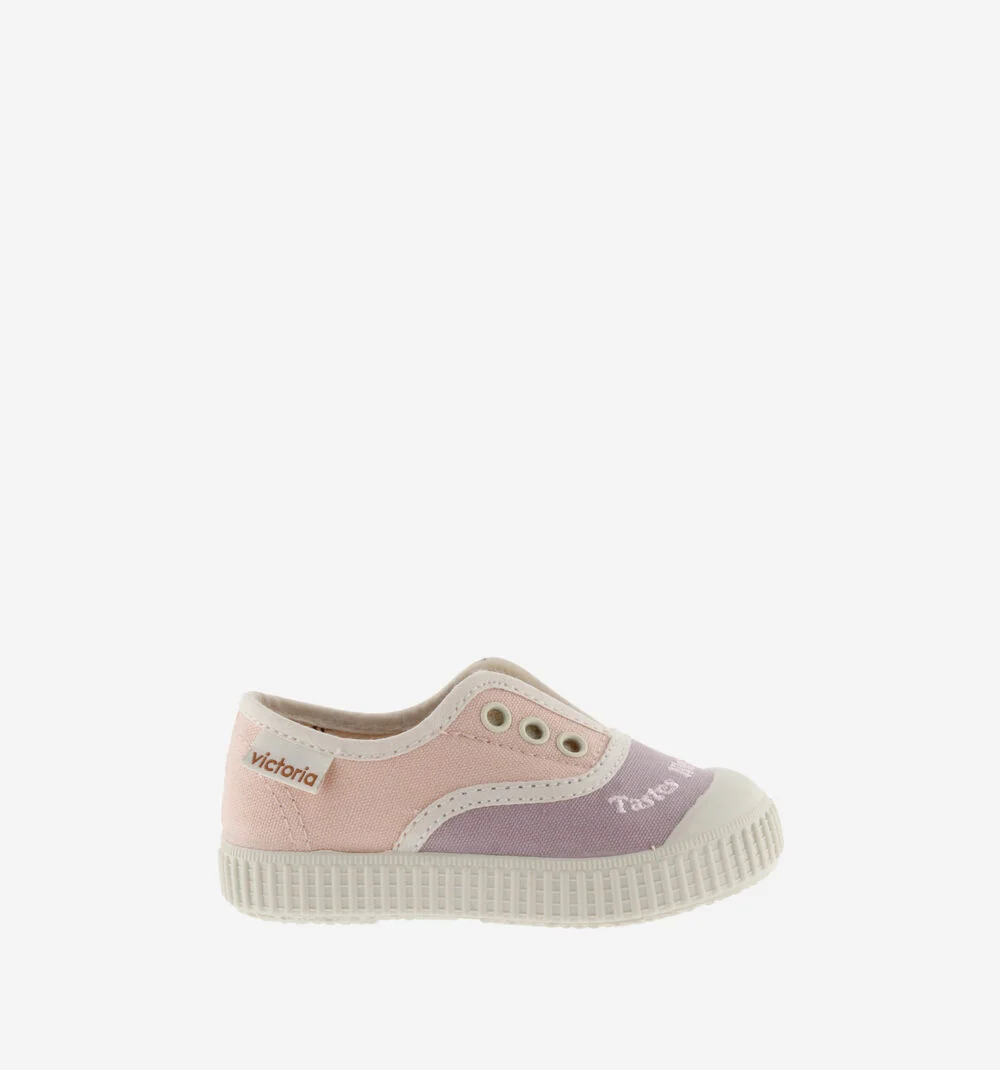 1915 ÉLASTIQUE TOILE BRODÉE Baskets fermeture élastique pour enfant ROSA