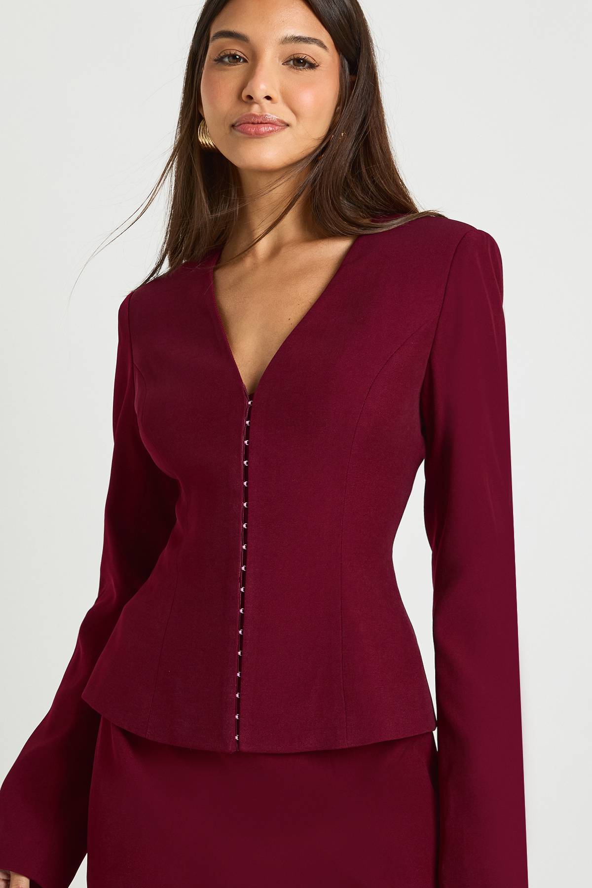 boohoo Blazer cintré à manches baril et taille ceinturée