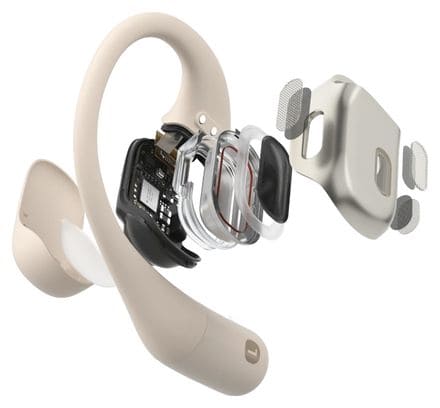 Écouteurs sans fil à oreilles libres Shokz OpenFit USB-C Beige