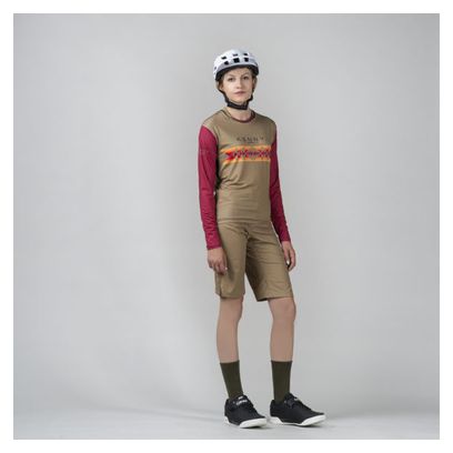 Maillot Manches Longues Femme Kenny Charger Marron / Rouge