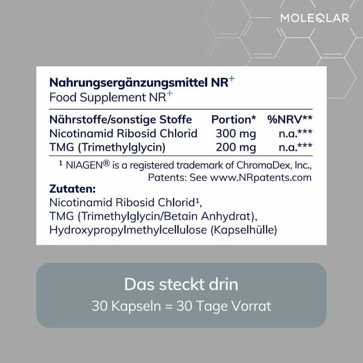 Moleqlar Longevity NR Pro Kapseln, 30 St